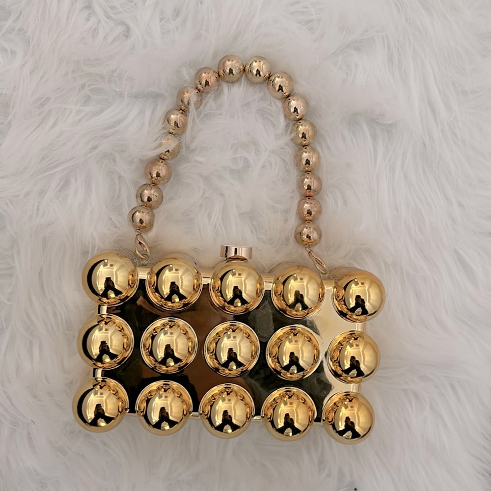 Beautiful fashion bubbles clutch and denim fashion bag bundle